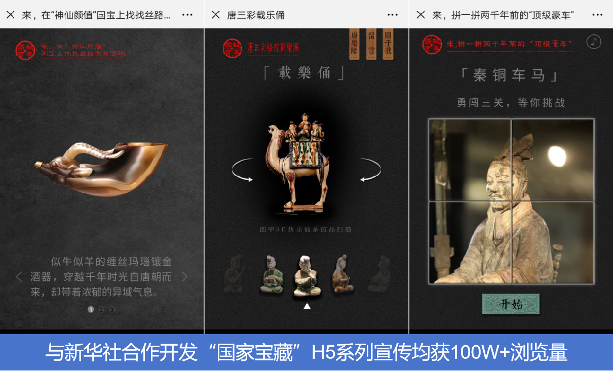 與新華社合作開發(fā)“國家寶藏”H5系列宣傳均獲100W+瀏覽量.png 與新華社合作開發(fā)“國家寶藏”H5系列宣傳均獲100W+瀏覽量.png